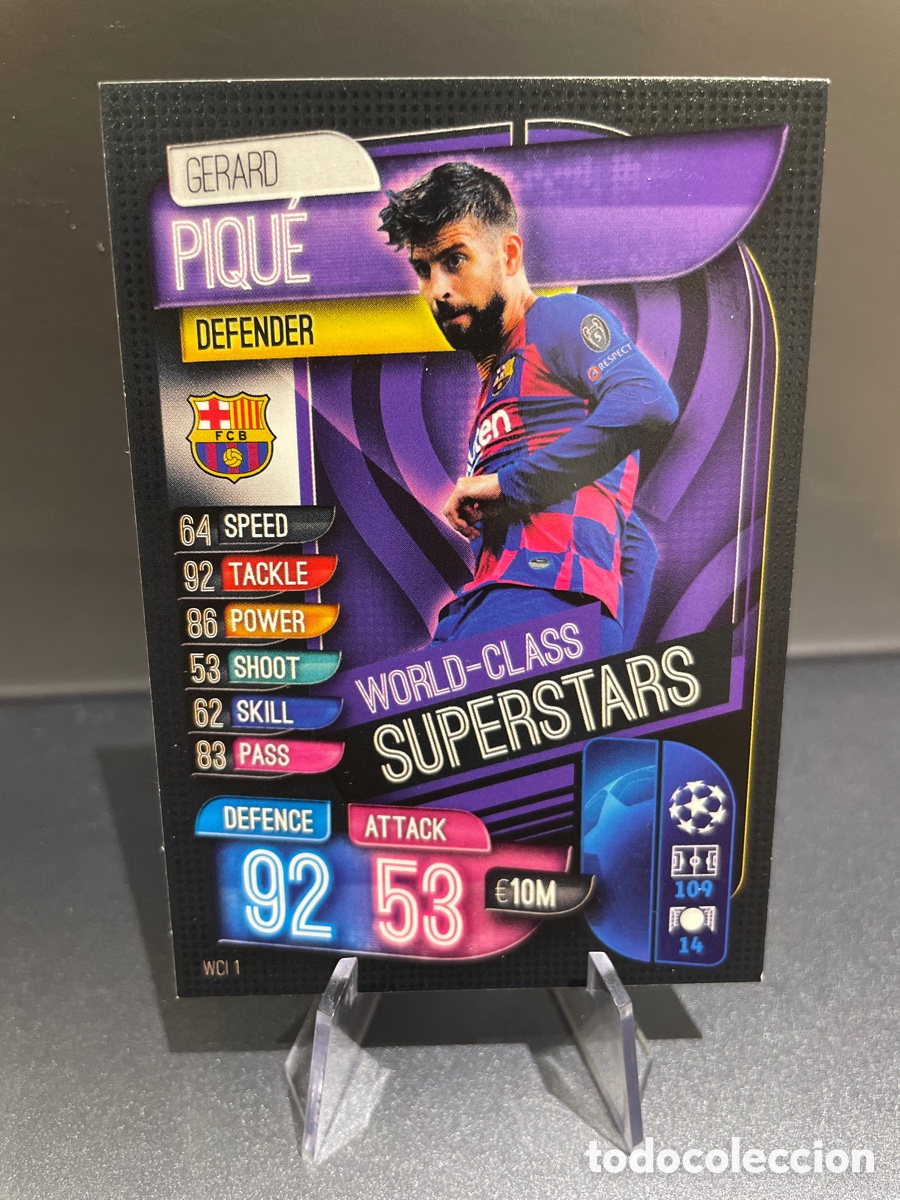 Cromos de f&uacute;tbol: Pique WCI 1 World-Class Superstars Match Attax 2019-20 2019 2020 Topps UCL FC Barcelona