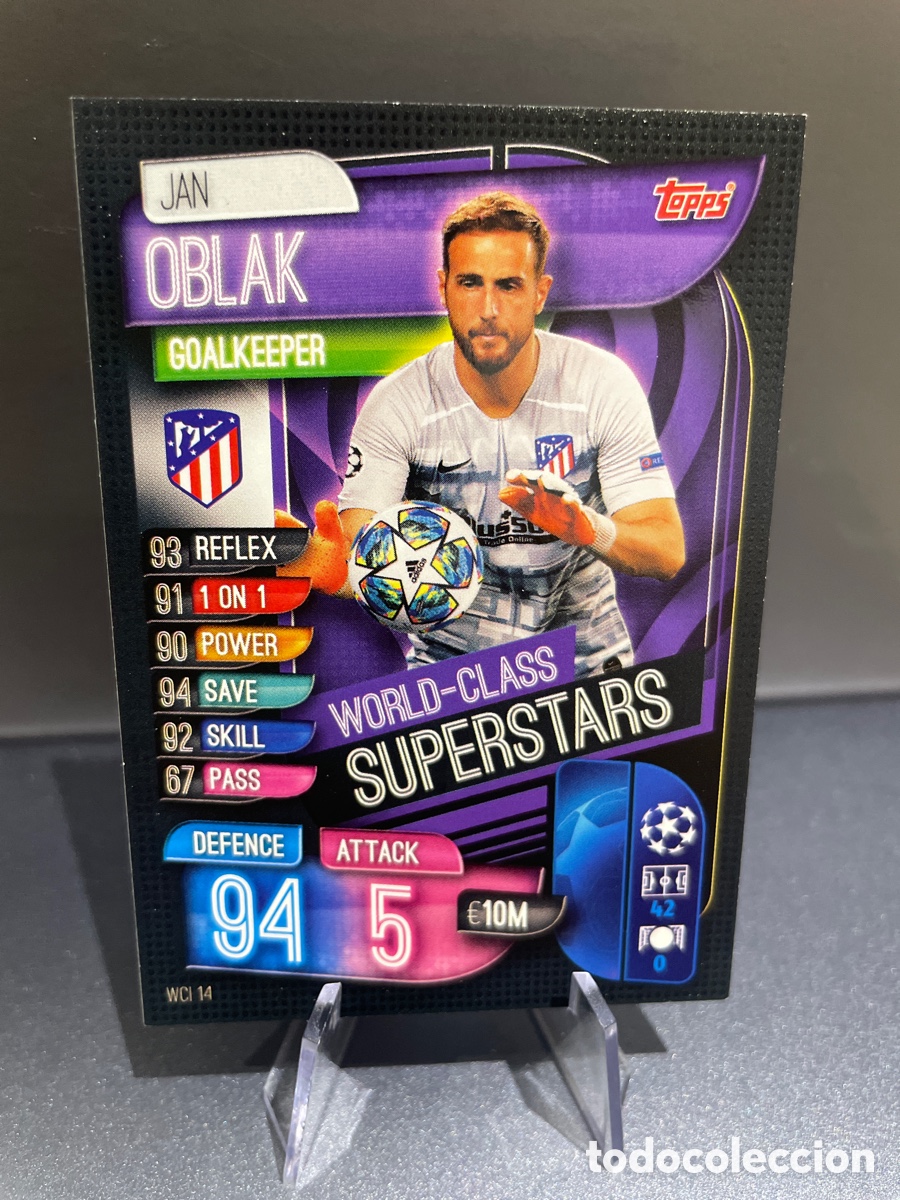 Cromos de f&uacute;tbol: Oblak WCI 14 World-Class Superstars Match Attax 2019-20 2019 2020 Topps UCL Atletico de Madrid