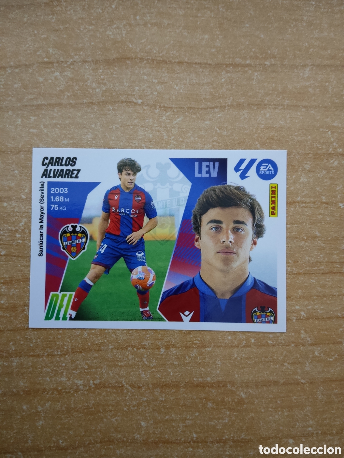 Cromos de f&uacute;tbol: 16 CARLOS ALVAREZ LEVANTE LIGA ESTE 2025 2026