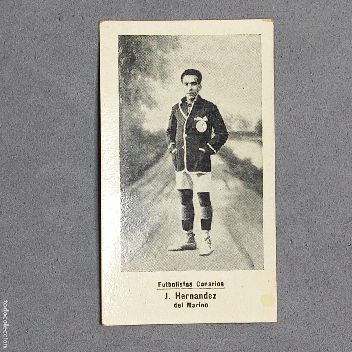 Cromos de f&uacute;tbol: Futbolistas Canarios Colecci&oacute;n Florisle&ntilde;a. Las Palmas Serie A. N&ordm; 33 J Hern&aacute;ndez, Marino FC, a&ntilde;os 20