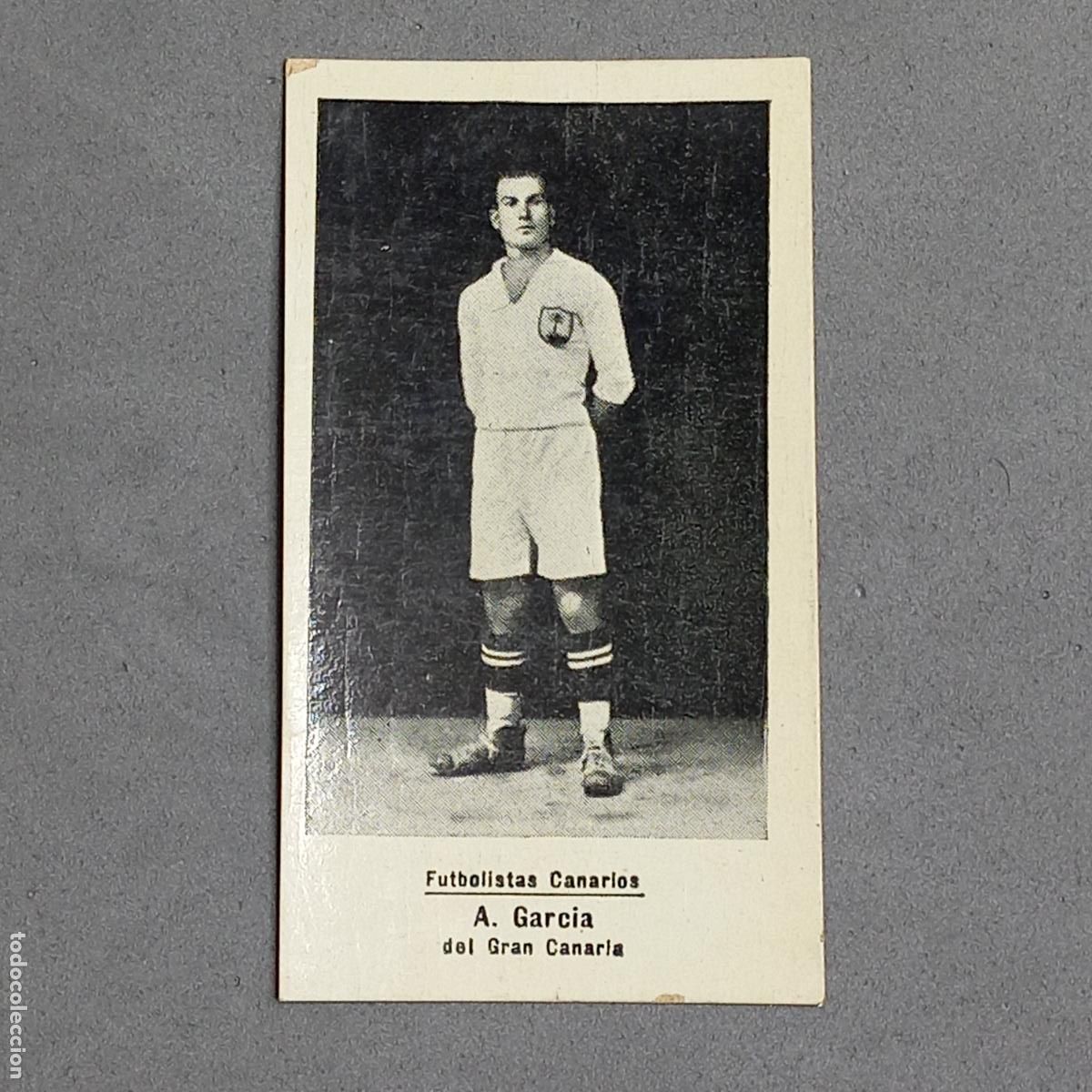 Cromos de f&uacute;tbol: Futbolistas Canarios Colecci&oacute;n Florisle&ntilde;a. Las Palmas Serie A. N&ordm; 37 A. Garc&iacute;a Gran Canaria, a&ntilde;os 20