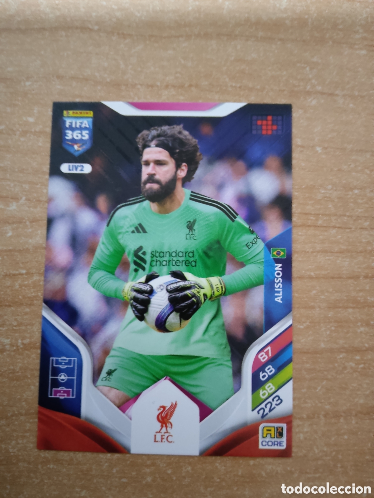 Cromos de f&uacute;tbol: 2 ALISSON LIVERPOOL FIFA 365 ADRENALYN 2026