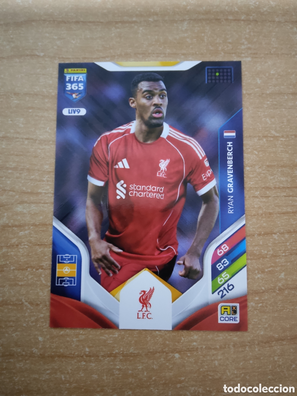 Cromos de f&uacute;tbol: 9 GRAVENBERCH LIVERPOOL FIFA 365 ADRENALYN 2026