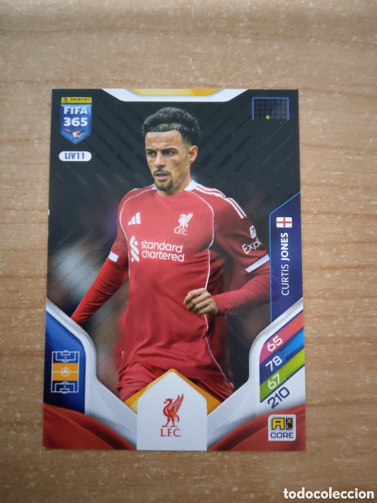 Cromos de f&uacute;tbol: 11 CURTIS JONES LIVERPOOL FIFA 365 ADRENALYN 2026