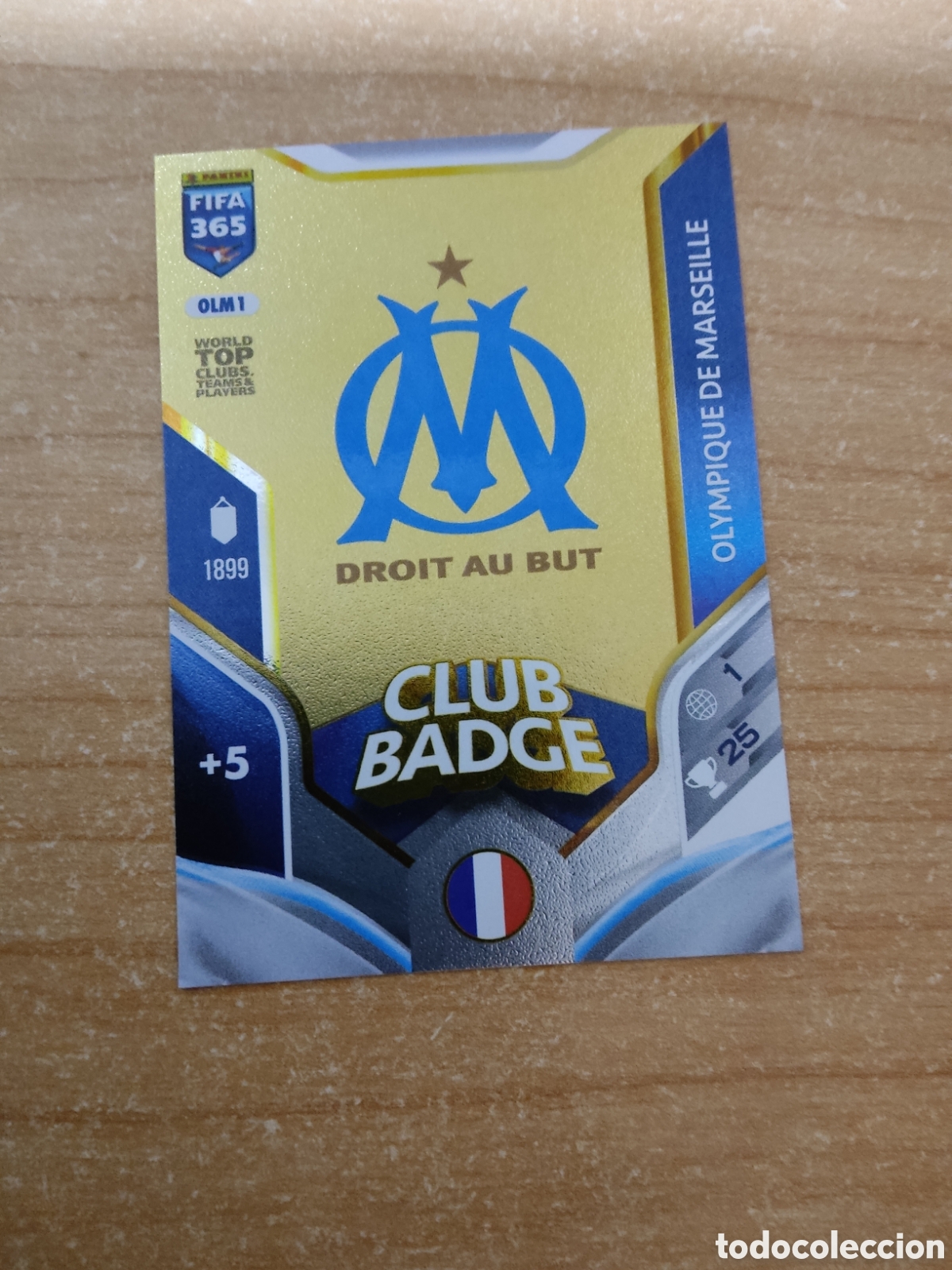 Cromos de f&uacute;tbol: 1 ESCUDO OLYMPIQUE MARSEILLE FIFA 365 ADRENALYN 2026