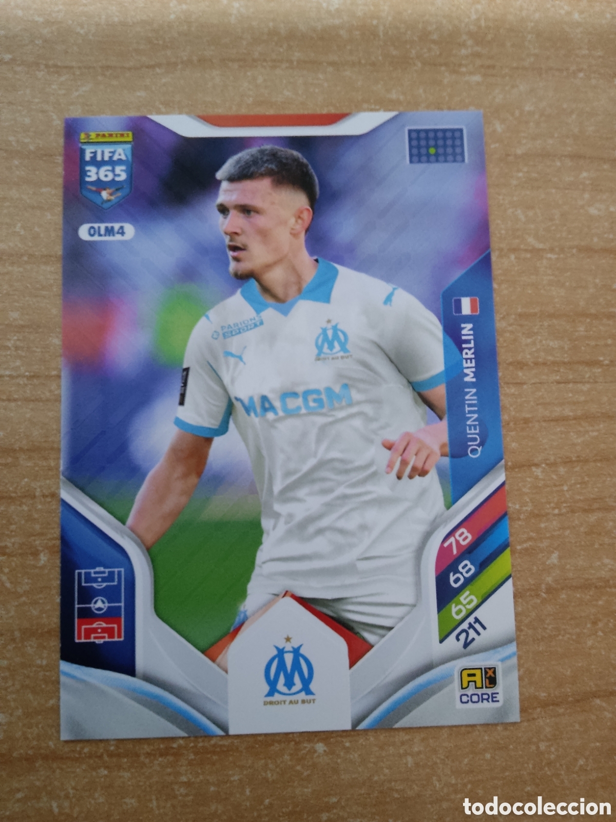 Cromos de f&uacute;tbol: 4 QUENTIN MERLIN OLYMPIQUE MARSEILLE FIFA 365 ADRENALYN 2026