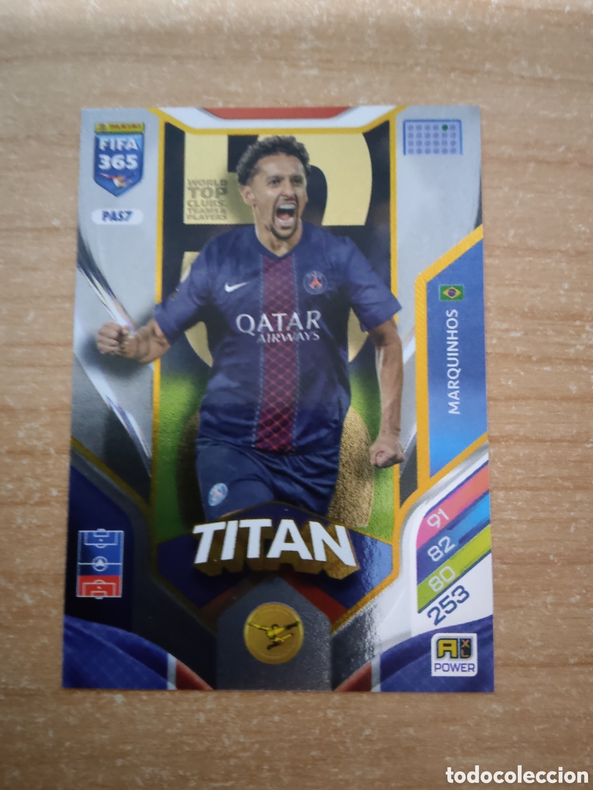 Cromos de f&uacute;tbol: 7 MARQUINHOS TITAN PSG FIFA 365 ADRENALYN 2026