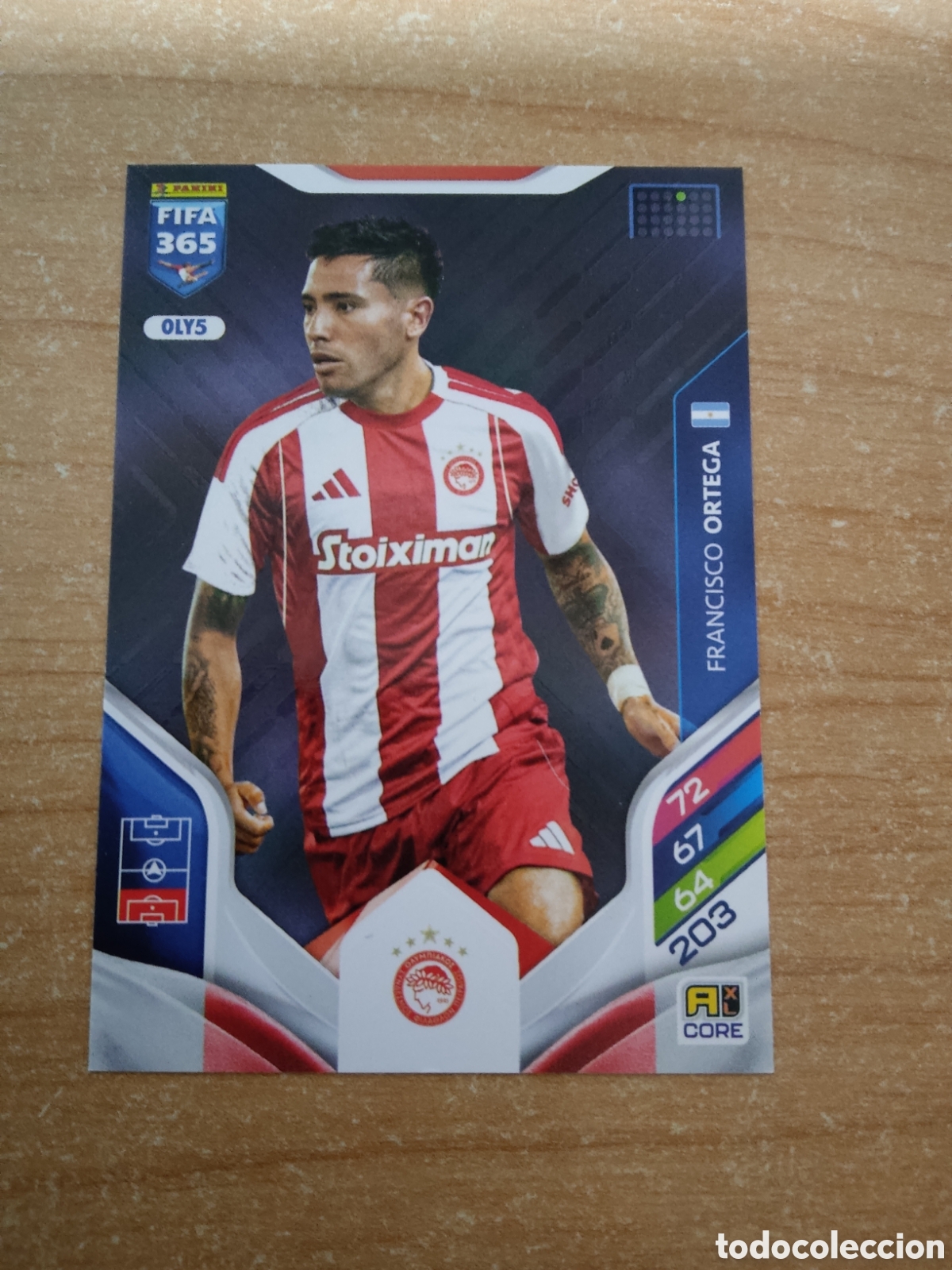 Cromos de f&uacute;tbol: 5 FRANCISCO ORTEGA OLYMPIACOS FIFA 365 ADRENALYN 2026
