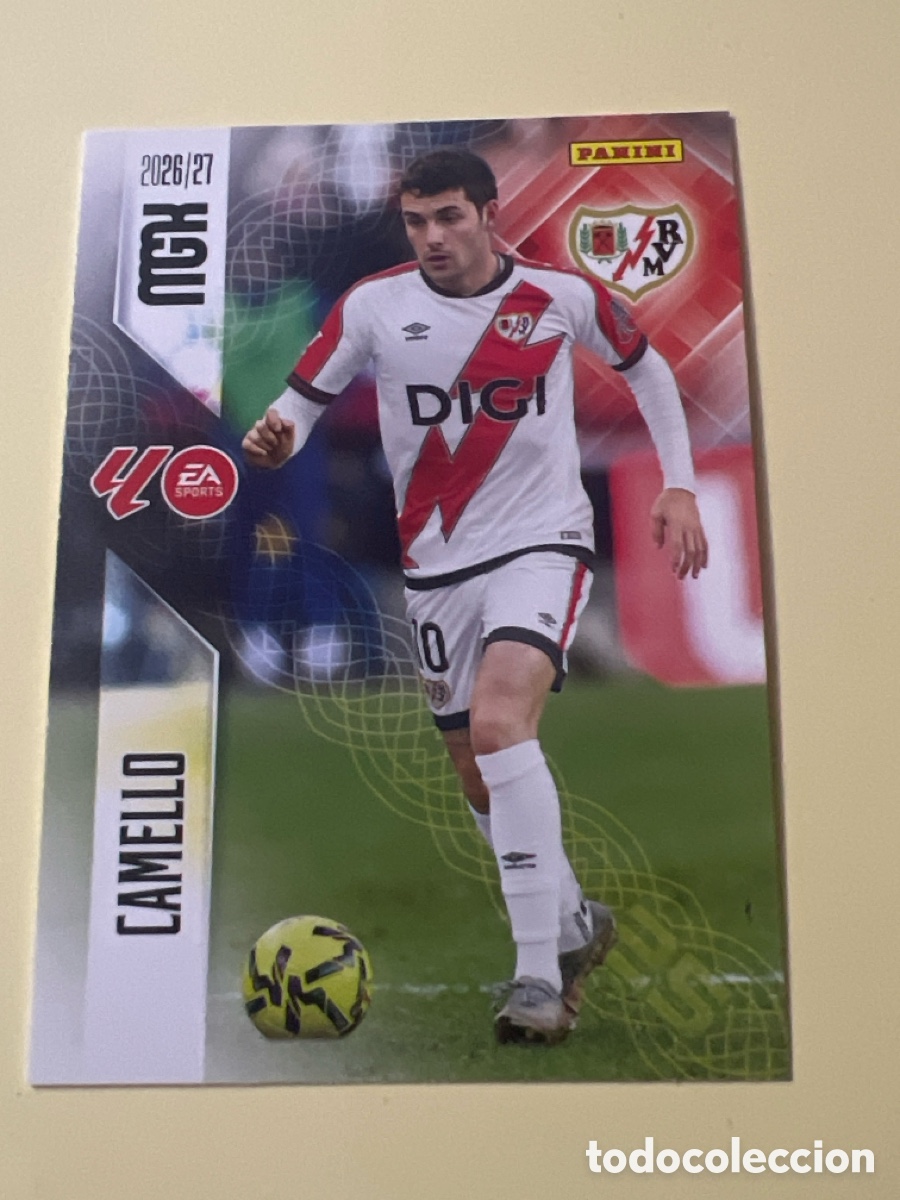 Cromos de f&uacute;tbol: E38. 305 CAMELLO RAYO VALLECANO FICHAS ALBUM MEGACRACKS 2026 2027 MGK 26 27