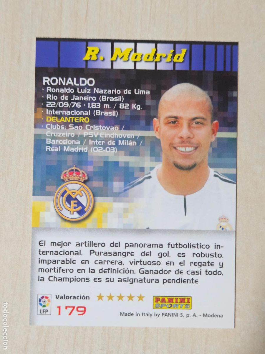 Cromos de f&uacute;tbol: CROMO N&ordm; 179 RONALDO - MEGACRACKS 2004 05 - REAL MADRID