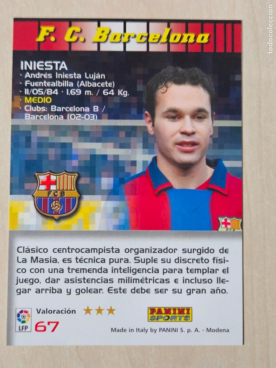 Cromos de f&uacute;tbol: CROMO N&ordm; 67 INIESTA - MEGACRACKS 2004 05 - BARCELONA
