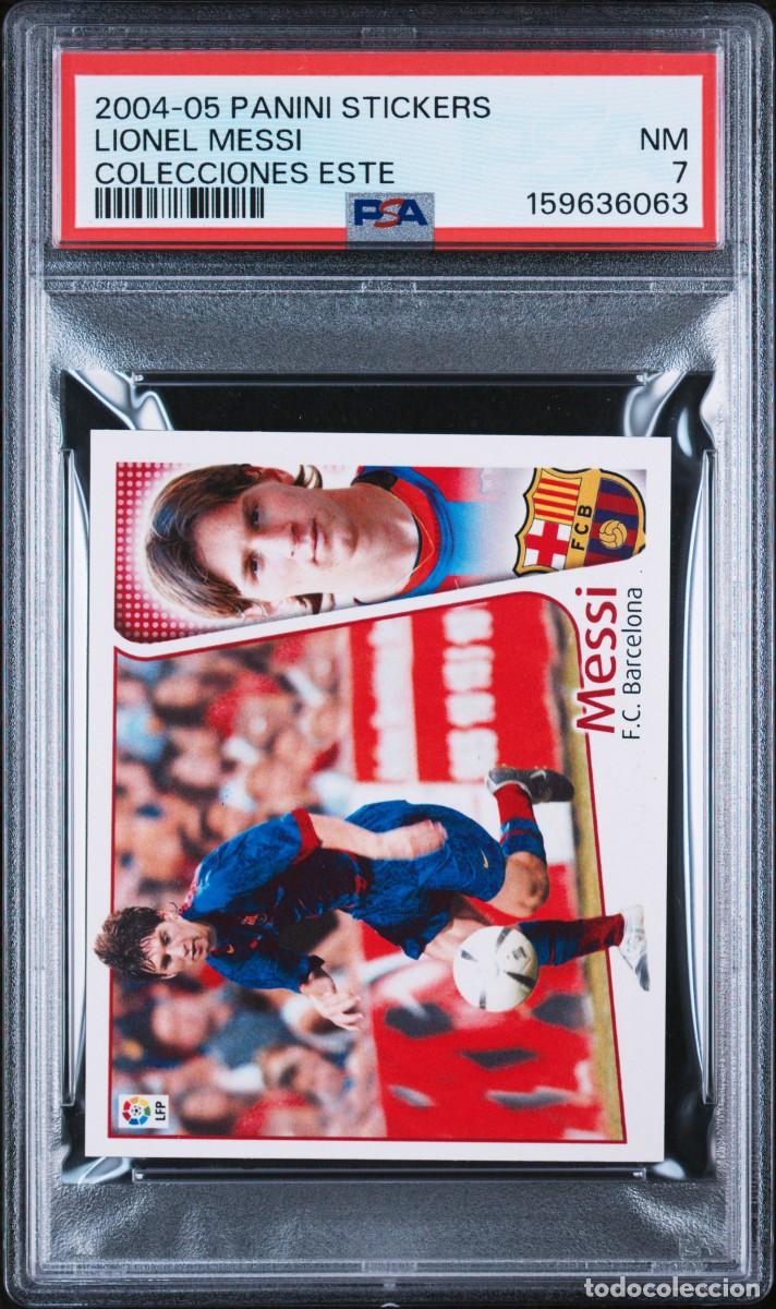 Cromos de f&uacute;tbol: Rookie Messi FC Barcelona Panini Stickers Colecciones ESTE 2004 2005 PSA 7