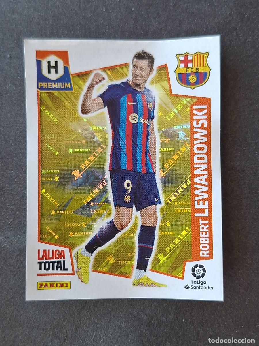 Cromos de f&uacute;tbol: L2 LEWANDOWSKI F. C. BARCELONA HEROES PREMIUM 455 PANINI LA LIGA TOTAL 2022 2023 22 23 NUNCA PEGADO