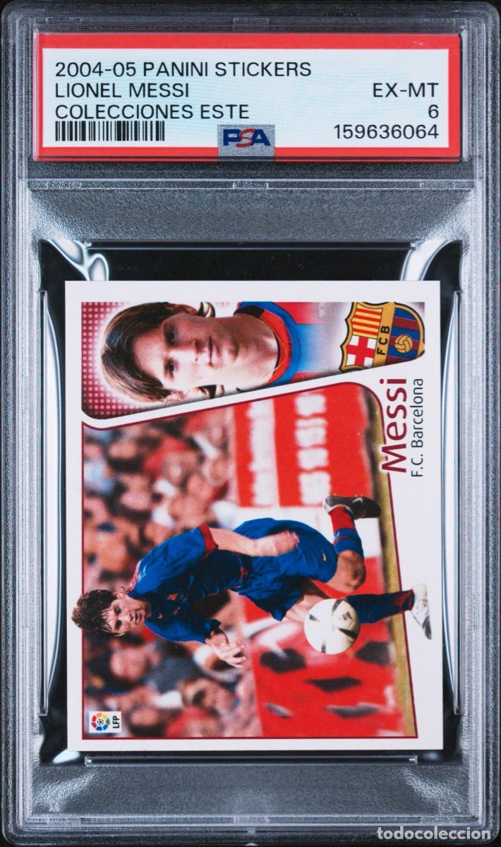 Cromos de f&uacute;tbol: Rookie Messi FC Barcelona Panini Stickers Colecciones ESTE 2004 2005 PSA 6