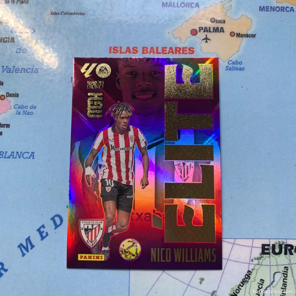 Cromos de f&uacute;tbol: Nico Williams elite n&uacute;mero 12 Del Athletic de Bilbao megacracks 26-27 2026-2027