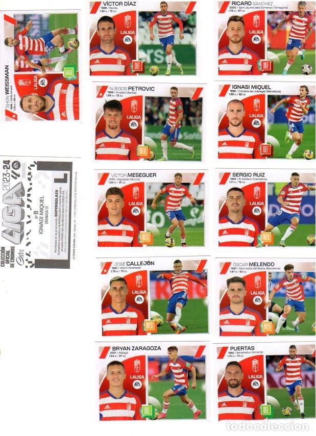 Cromos de Futebol: LIGA 2023-24 *** GRANADA CF *** LOTE 11 CROMOS PANINI ADESIVOS