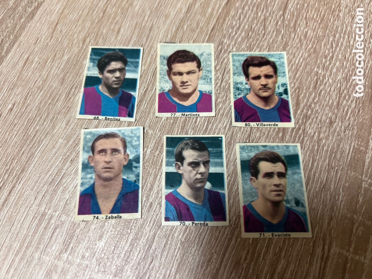 Figurine di Calcio: 1961-62 FC BARCELONA LOTE DE 6 CROMOS RUIZ ROMERO DESPEGADOS