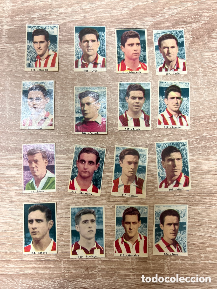 Cromos de f&uacute;tbol: 1961-62 ATH BILBAO LOTE DE 16 CROMOS RUIZ ROMERO DESPEGADOS