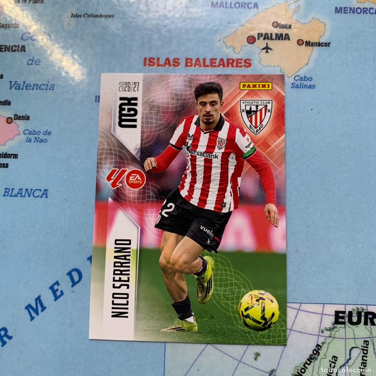 Cromos de f&uacute;tbol: Nico Serrano n&uacute;mero 49 del Athletic de Bilbao megacracks 26-27 2026-2027