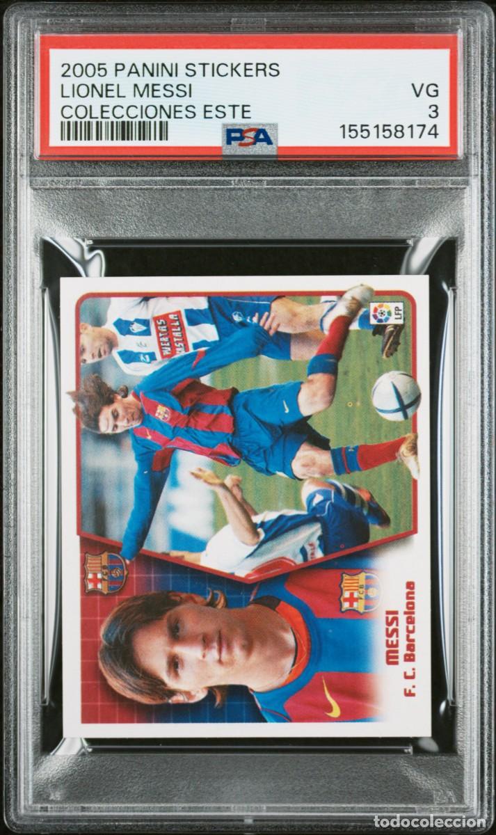 Cromos de f&uacute;tbol: Lionel Messi 2005 2&ordm; Rookie Panini Stickers Colecciones ESTE FC Barcelona PSA 3