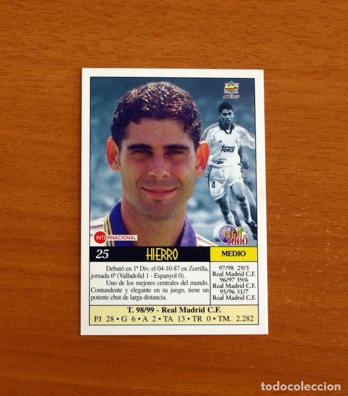 Cromos de f&uacute;tbol: Real Madrid - N&ordm; 25, Fernando Hierro -Mundicromo Las Fichas de la Liga 1999-2000, 99-00 -Mundi Cromo