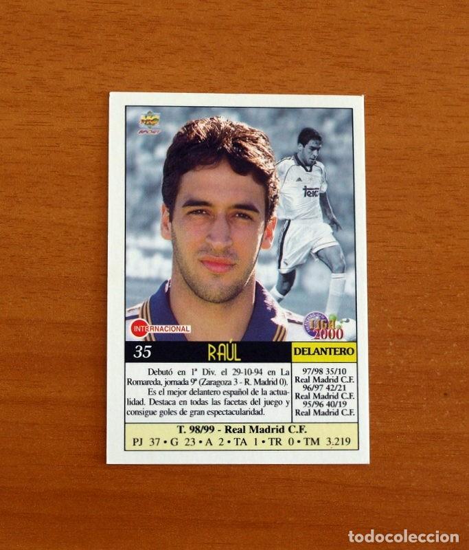 Cromos de f&uacute;tbol: Real Madrid - N&ordm; 35, Ra&uacute;l - Mundicromo Las Fichas de la Liga 1999-2000, 99-00 -Mundi Cromo