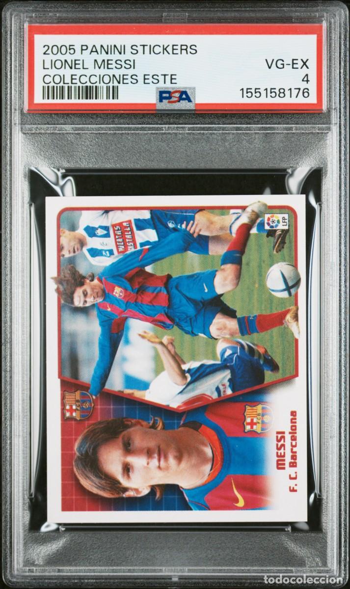 Fu&szlig;ball-Sticker: Lionel Messi 2005 2&ordm; Rookie Panini Stickers Colecciones ESTE FC Barcelona PSA 4