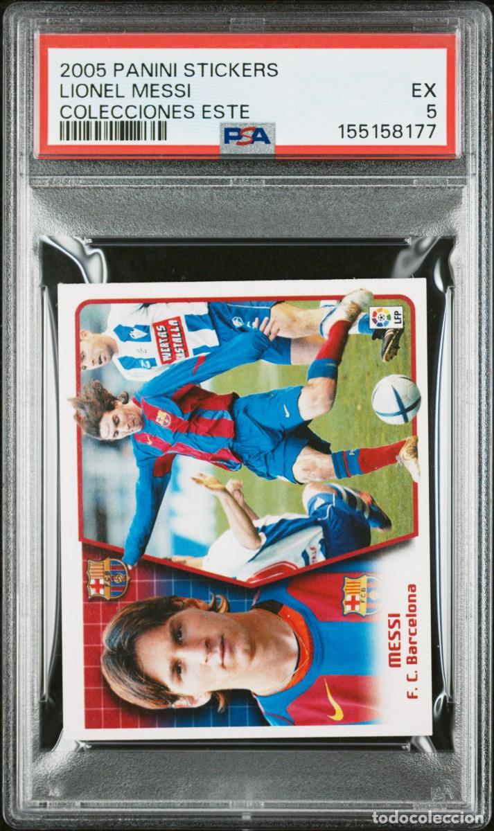 Cromos de f&uacute;tbol: Lionel Messi 2005 2&ordm; Rookie Panini Stickers Colecciones ESTE FC Barcelona PSA 5