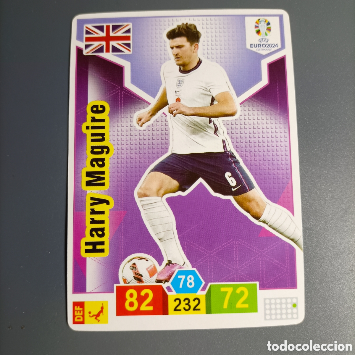 Cromos de f&uacute;tbol: ADRENALYN UEFA EURO 2024 ALEMANIA (INGLATERRA) HARRY MAGUIRE