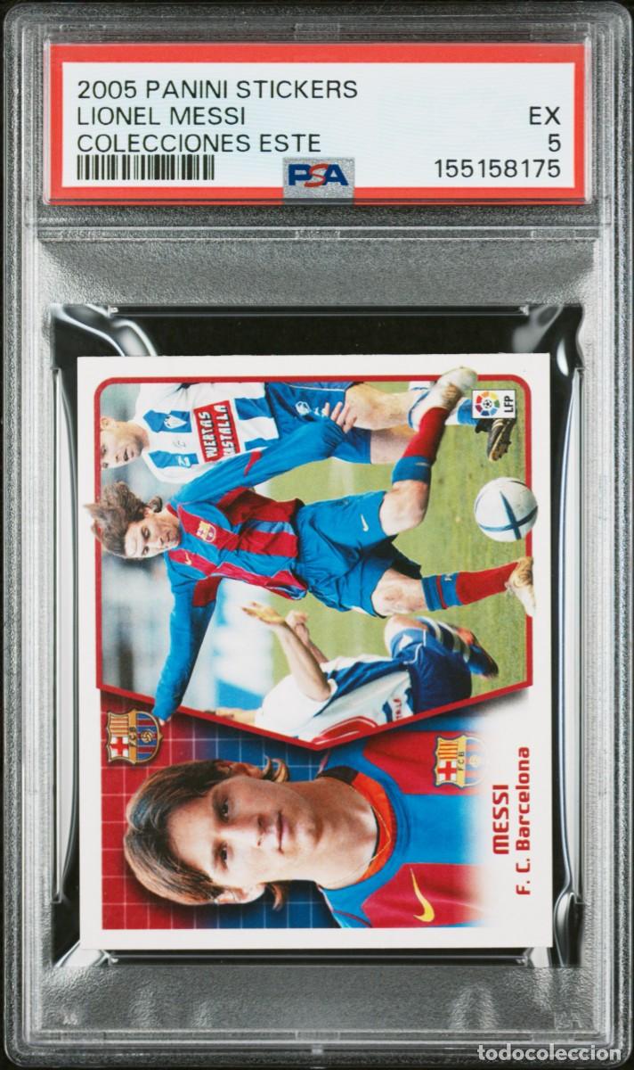 Cromos de f&uacute;tbol: Lionel Messi 2005 2&ordm; Rookie Panini Stickers Colecciones ESTE FC Barcelona PSA 5