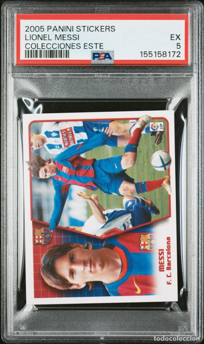 Cromos de f&uacute;tbol: Lionel Messi 2005 2&ordm; Rookie Panini Stickers Colecciones ESTE FC Barcelona PSA 5
