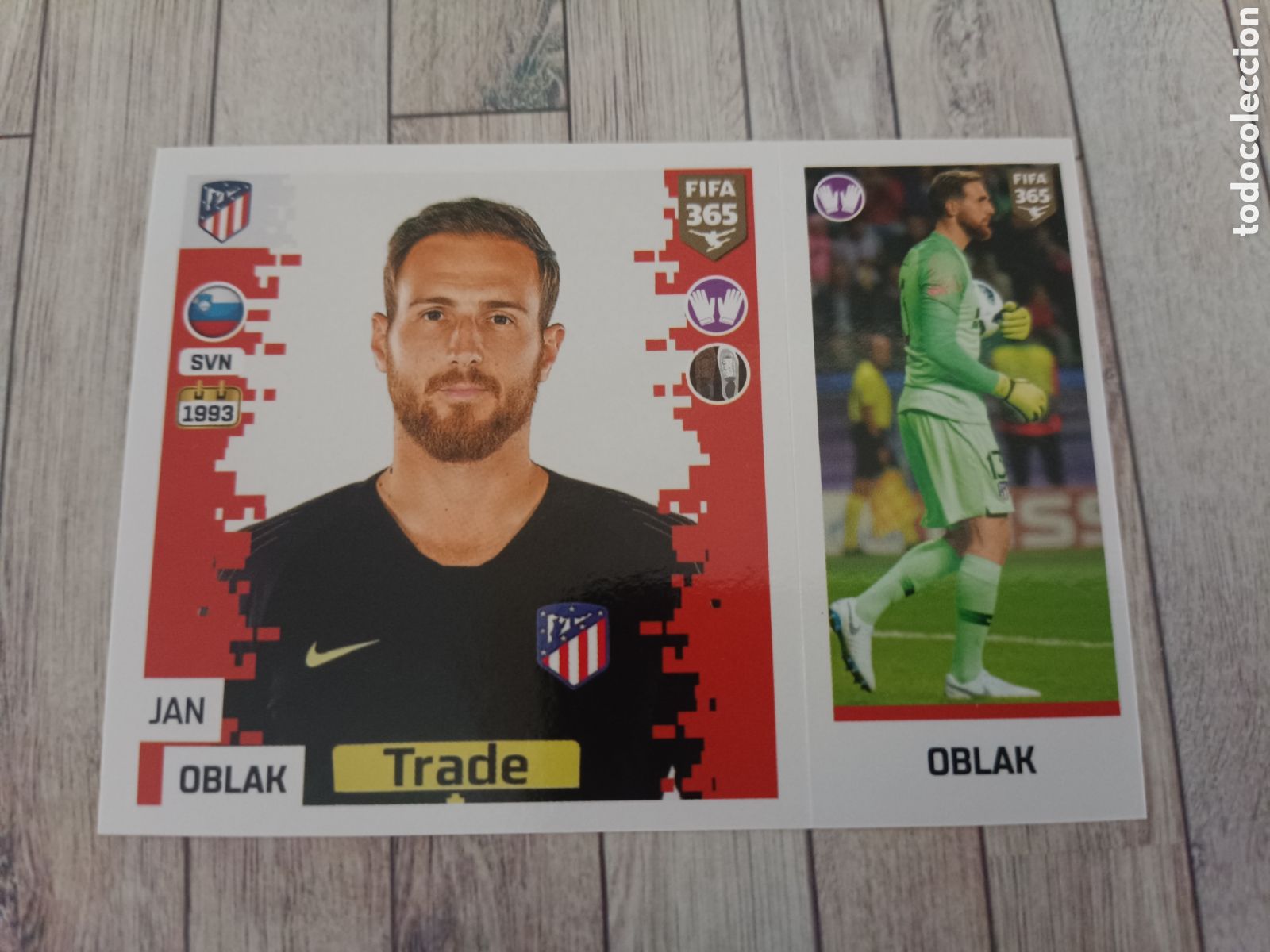 Cromos de f&uacute;tbol: 42 JAN OBLAK ATLETICO DE MADRID STICKER PANINI FIFA 365 2018 2019 18 19 BLUE EDITION