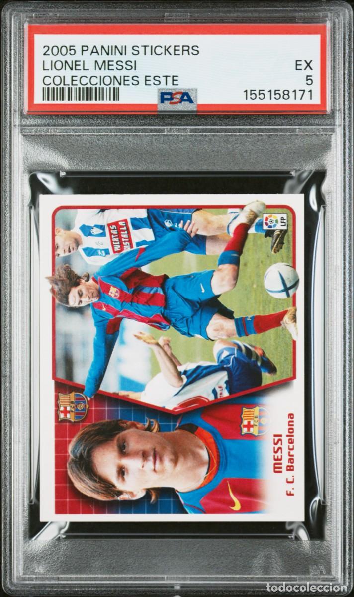 Cromos de f&uacute;tbol: Lionel Messi 2005 2&ordm; Rookie Panini Stickers Colecciones ESTE FC Barcelona PSA 5