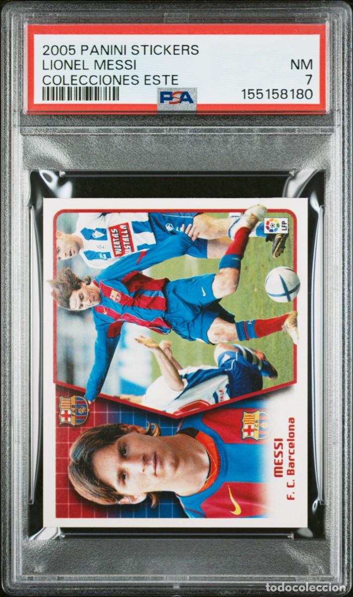 Fu&szlig;ball-Sticker: Lionel Messi 2005 2&ordm; Rookie Panini Stickers Colecciones ESTE FC Barcelona PSA 7