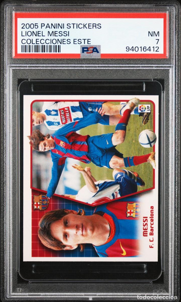Fu&szlig;ball-Sticker: Lionel Messi 2005 2&ordm; Rookie Panini Stickers Colecciones ESTE FC Barcelona PSA 7