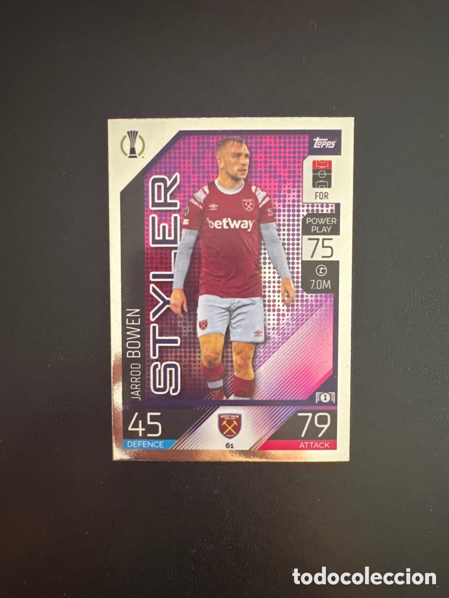 Figurine di Calcio: BOWEN WEST HAM N&Uacute;MERO 61 MATCH ATTAX 2022 2023