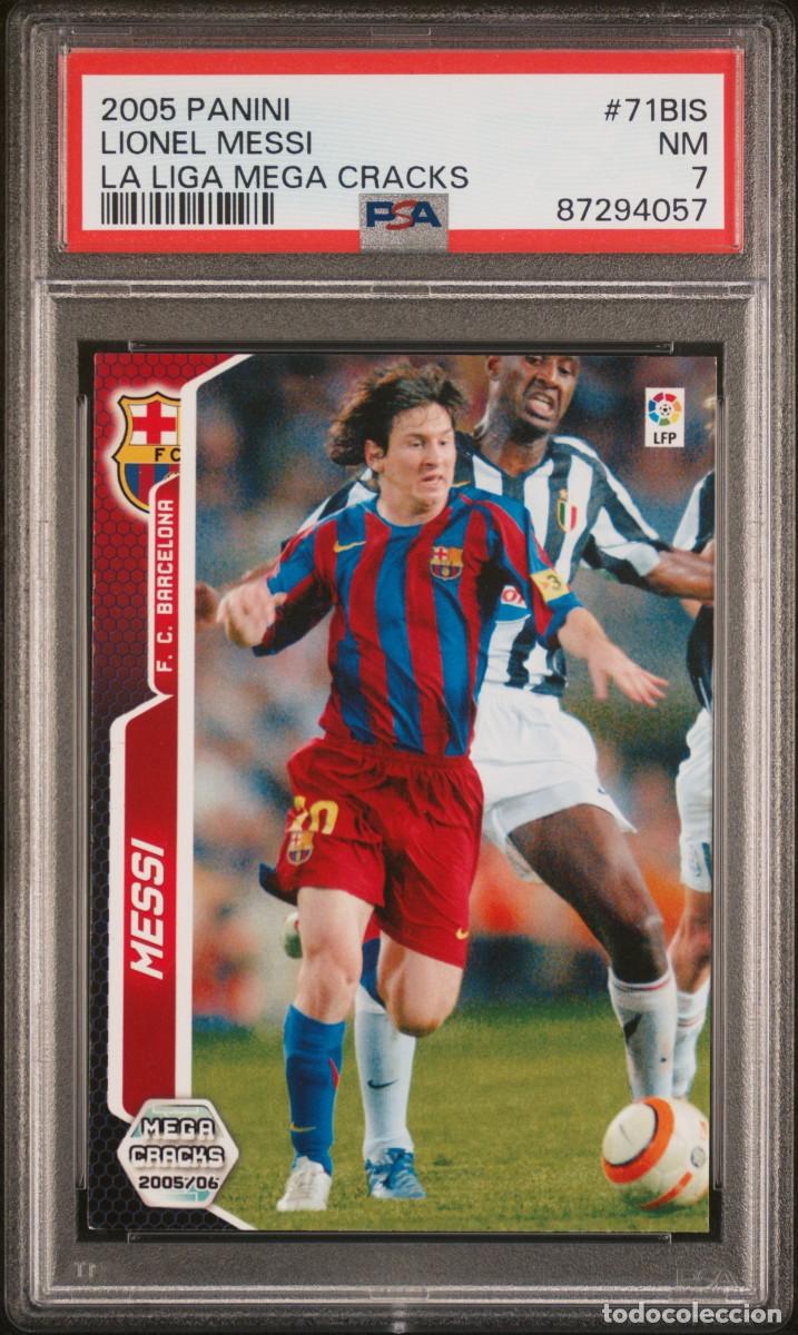 Cromos de f&uacute;tbol: Lionel Messi #71 bis FC Barcelona Panini Megacracks 2005 06 PSA 7