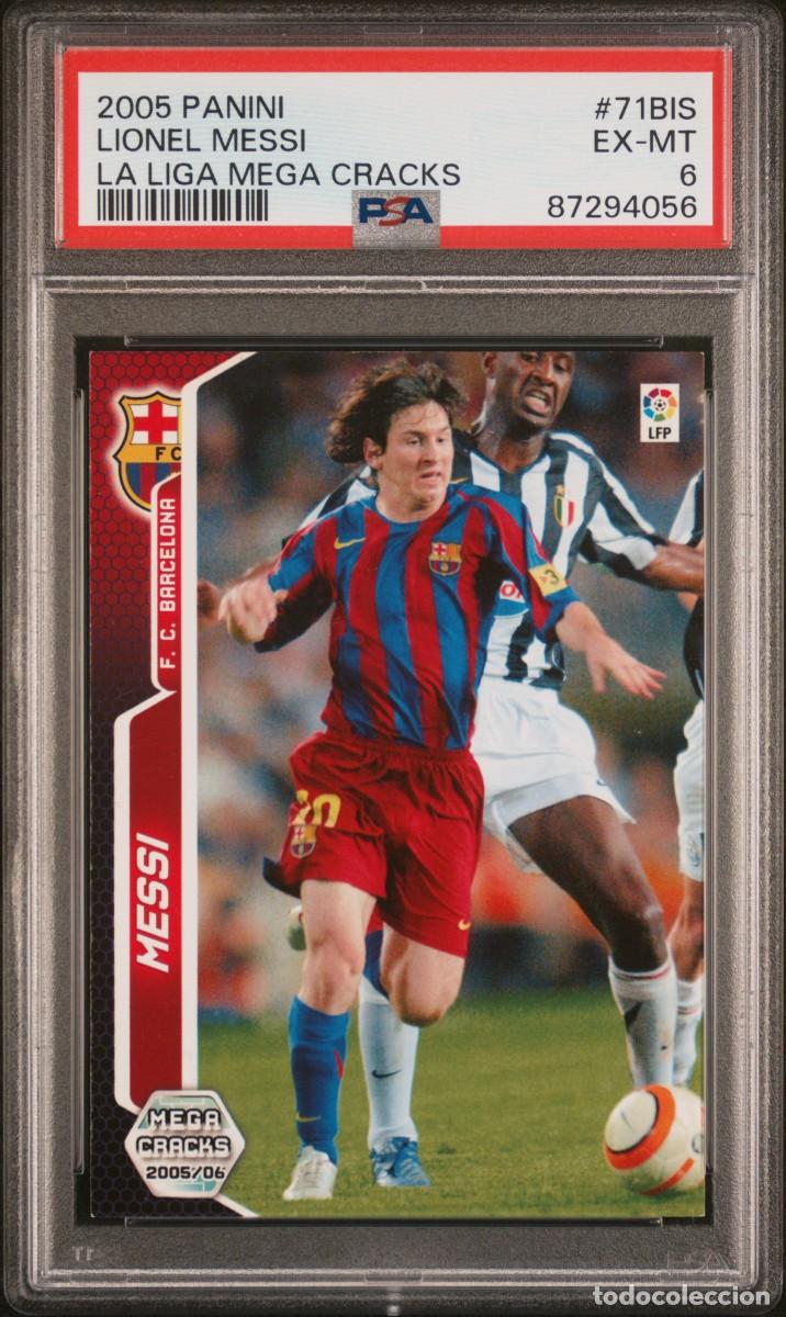 Cromos de f&uacute;tbol: Lionel Messi #71 bis FC Barcelona Panini Megacracks 2005 06 PSA 6