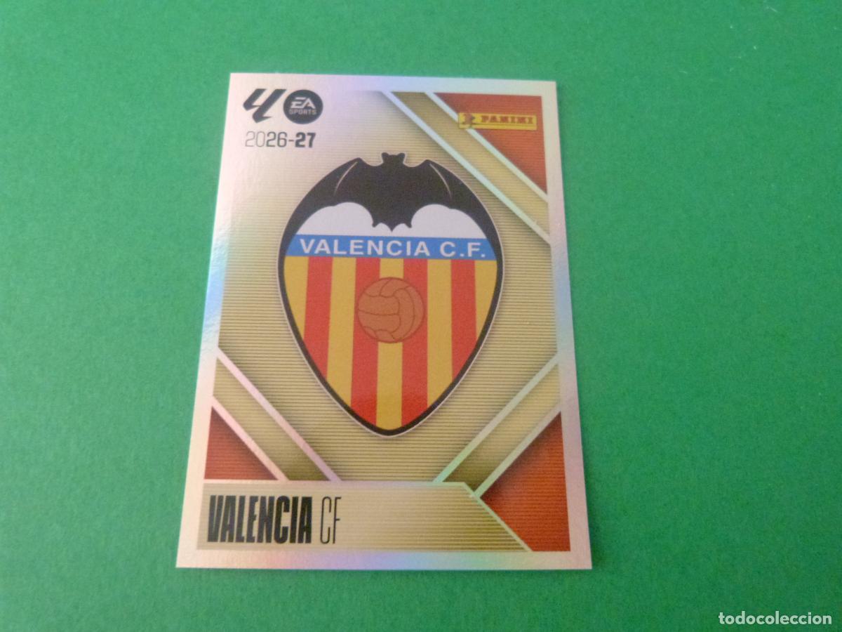 Cromos de f&uacute;tbol: CROMO FUTBOL ESCUDO VALENCIA C.F. SIN PEGAR N&ordm; 1 LIGA ESTE 2026-2027/26-27