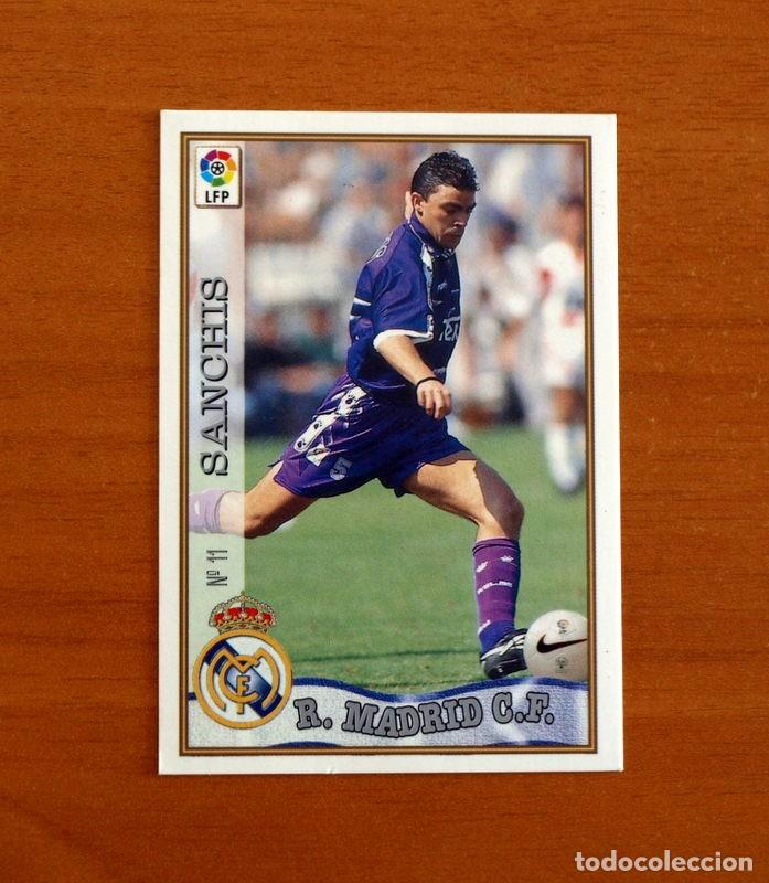 Cromos de f&uacute;tbol: Real Madrid - N&ordm; 11 Sanchis - Mundicromo ficha de la Liga 1997-1998, 97-98