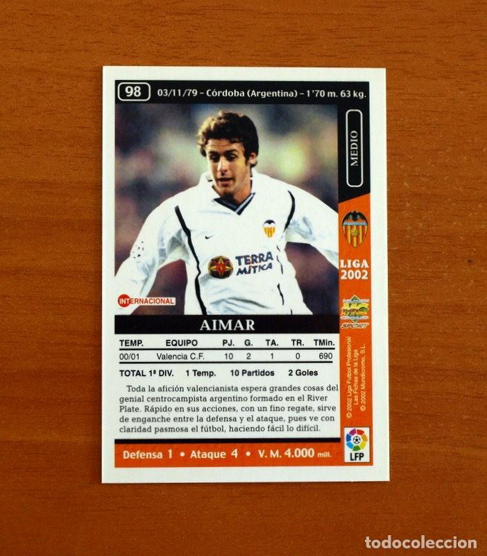 Football Stickers: Valencia - N&ordm; 98 Aimar - Mundicromo Las Fichas de la Liga 2001-2002, 01-02