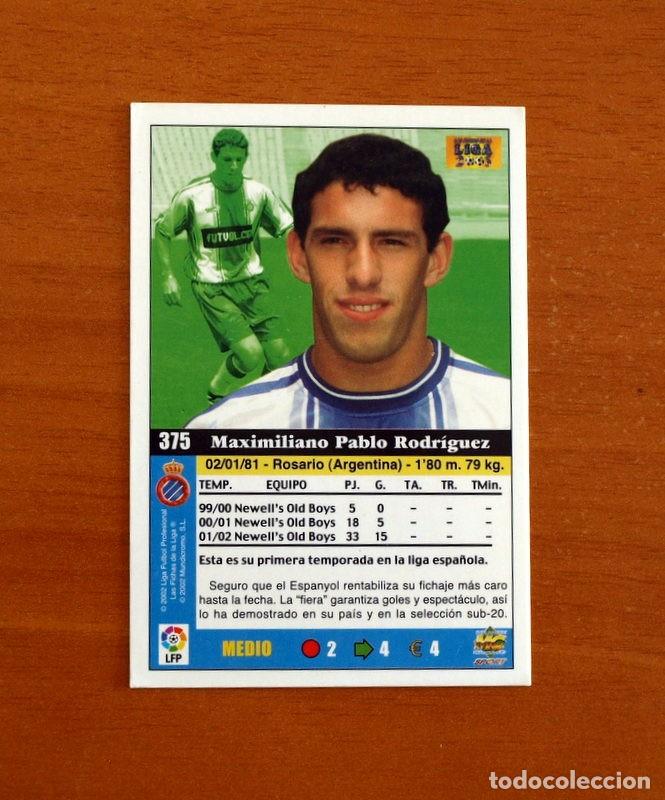Football Stickers: R.C.D. Espanyol-Espa&ntilde;ol - N&ordm; 375 Maxi Rodr&iacute;guez - Mundicromo Las Fichas de la Liga 2002-2003-02-03