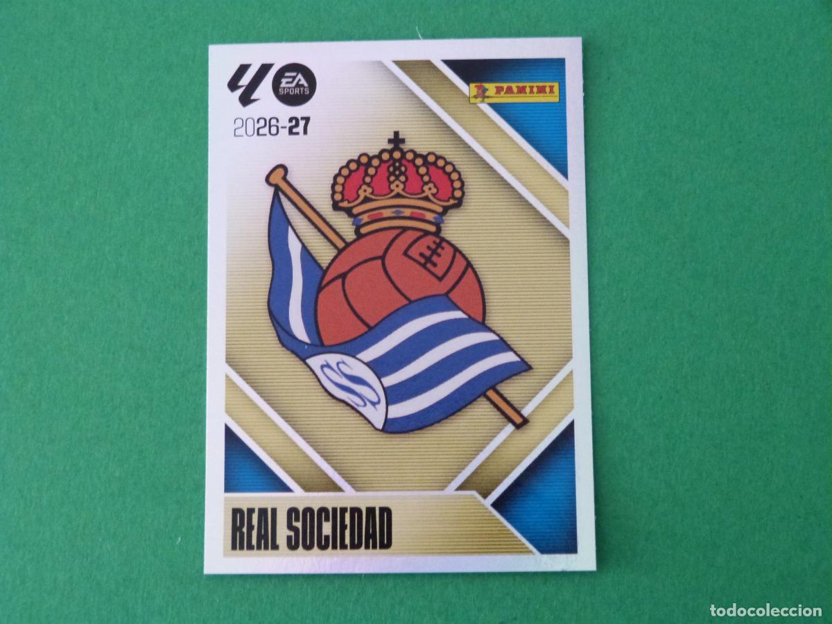 Cromos de f&uacute;tbol: CROMO FUTBOL ESCUDO REAL SOCIEDAD SIN PEGAR N&ordm; 1 LIGA ESTE 2026-2027/26-27
