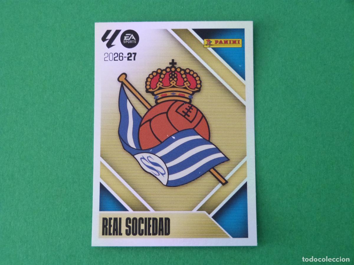 Cromos de f&uacute;tbol: CROMO FUTBOL ESCUDO REAL SOCIEDAD SIN PEGAR N&ordm; 1 LIGA ESTE 2026-2027/26-27
