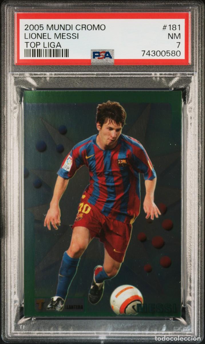 Football Stickers: Messi #181 FC Barcelona Mundicromo Top Liga 2005 06 PSA 7