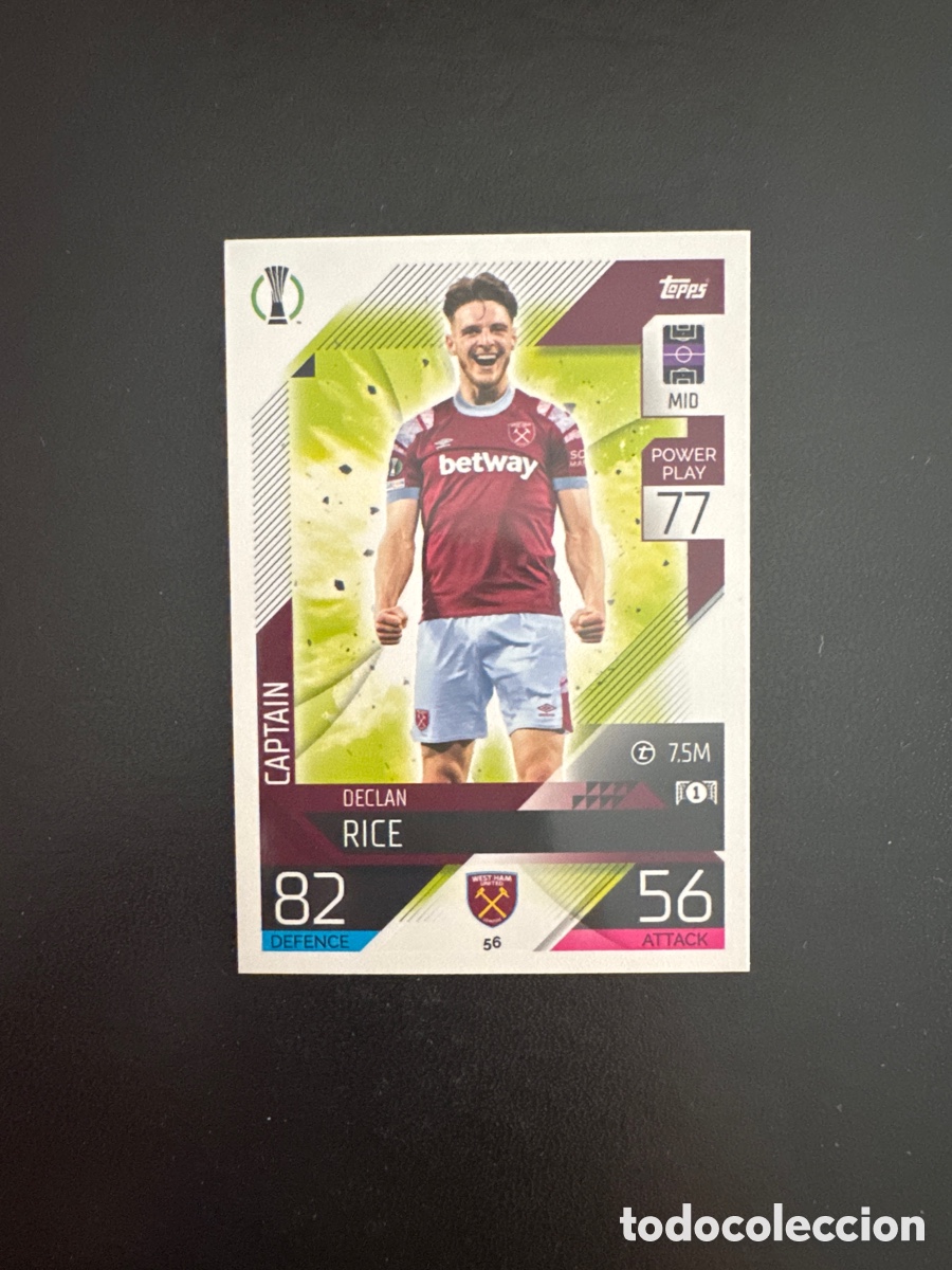 Fu&szlig;ball-Sticker: RICE WEST HAM N&Uacute;MERO 56 MATCH ATTAX 2022 2023