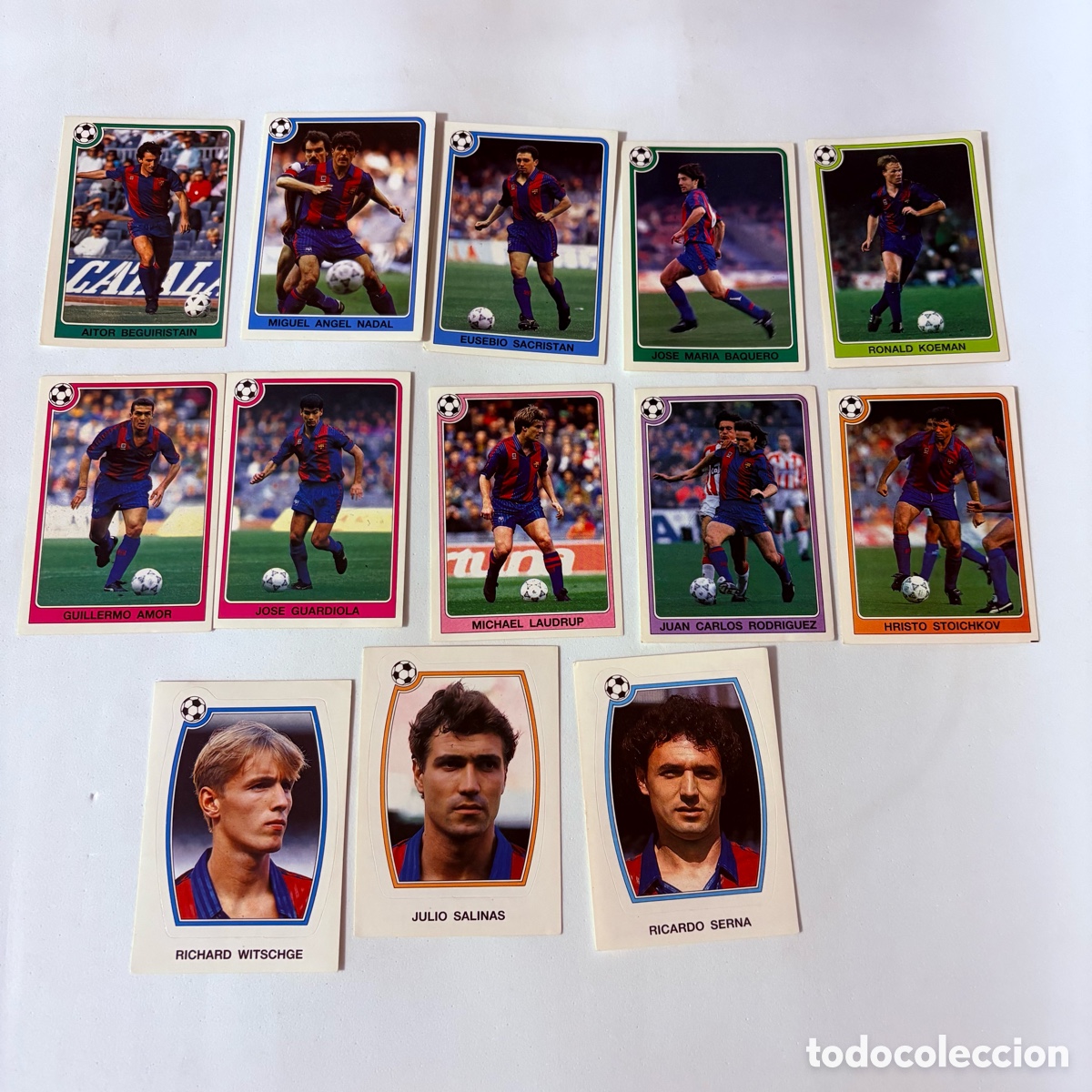 Cromos de f&uacute;tbol: Lote 13 cromos del album futbol liga 92-93 panini koemqn guardiola stoichkov laudrup &hellip;