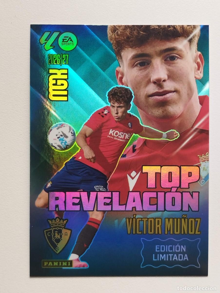 Cromos de f&uacute;tbol: CROMO CARD 2026 2027 MEGACRACKS 27 26 MGK PANINI VICTOR MU&Ntilde;OZ OSASUNA TOP REVELACION EDICION LIMITA