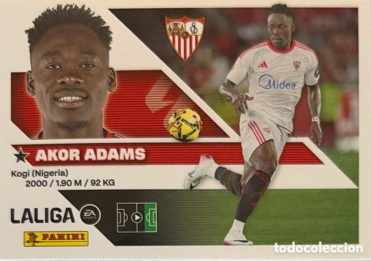 Football Stickers: 19.- Akor Adams (SEVILLA) - COLECCIONES ESTE 2026/27 (PANINI)