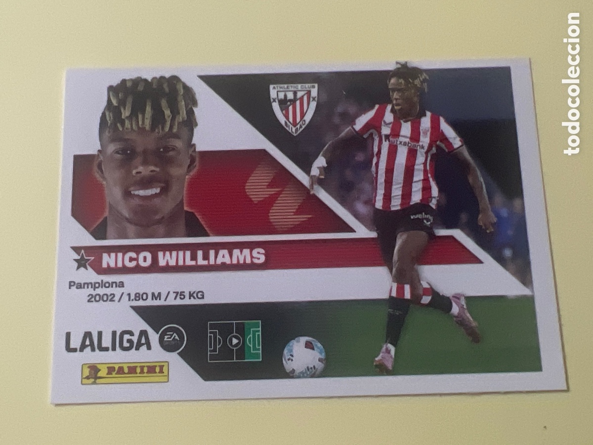 Cromos de f&uacute;tbol: C5457. CROMO FUTBOL NICO WILLIAMS ATH.BILBAO SIN PEGAR N&ordm; 18 LIGA ESTE 2026-2027/26-27 PANINI